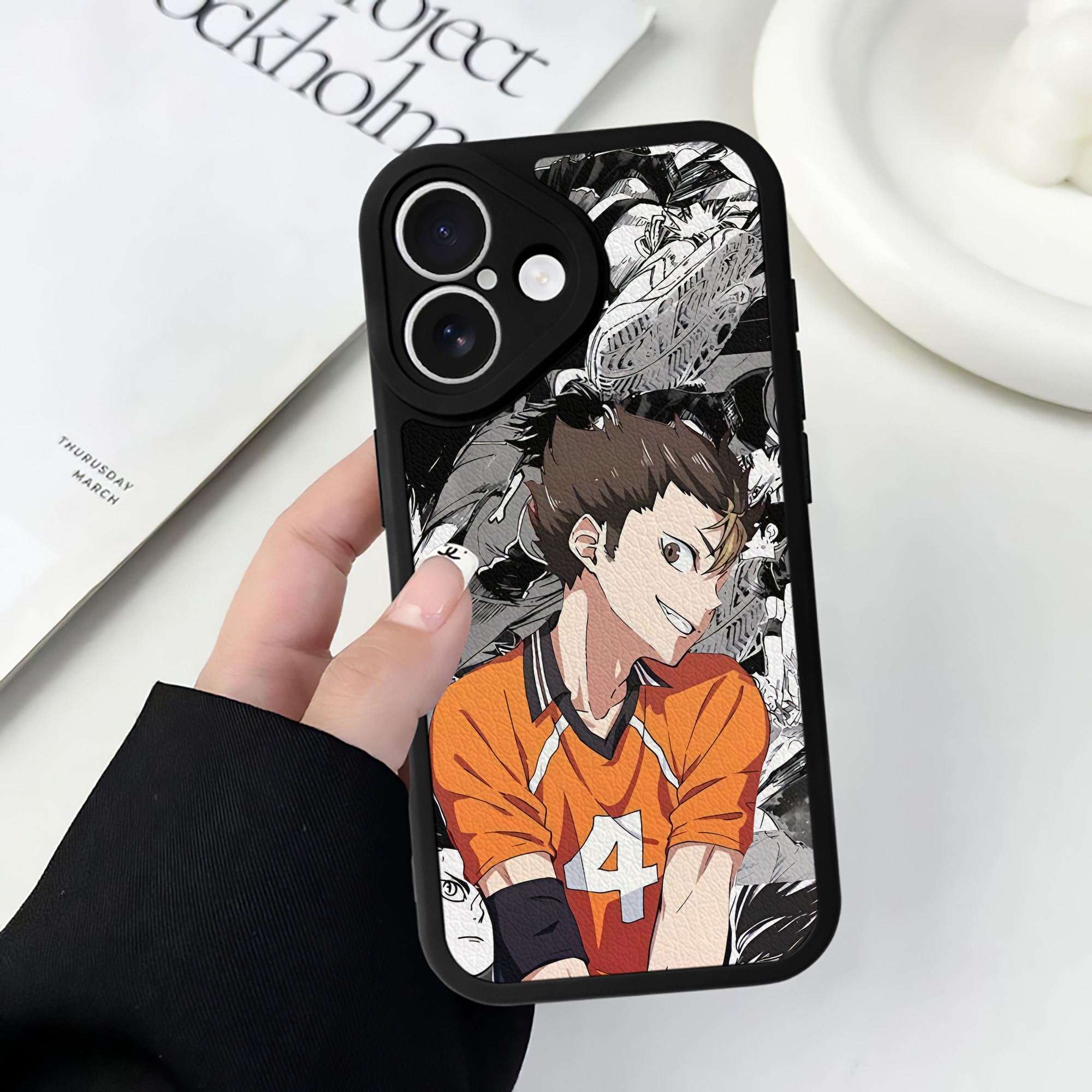 （画像用） ハイキュー!! Haikyu!! 【iPhone 16シリーズ対応】シリコンスマホケース（レザー調） 材質：シリコン